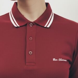 Ben Sherman Burgundy Polo Shirt Women XS MADE IN ENGLAND